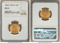 George I gold 20 Drachmai 1884-A MS63 NGC, Paris mint, KM56, Fr-18. One year type. 

HID09801242017

© 2022 Heritage Auctions | All Rights Reserved