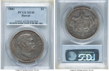 Kalakaua I Dollar 1883 XF45 PCGS, San Francisco mint, KM7. One year type. 

HID09801242017

© 2022 Heritage Auctions | All Rights Reserved