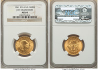 Republic gold "Jon Sigurdsson Sesquicentennial" 500 Kronur 1961 MS64 NGC, London mint, KM14, Fr-1. Mintage: 10,000. Commemorates 150th anniversary of ...