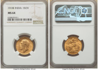 British India. George V gold Sovereign 1918-I MS64 NGC, Bombay mint, KM-A525, S-3998. 

HID09801242017

© 2022 Heritage Auctions | All Rights Reserved...
