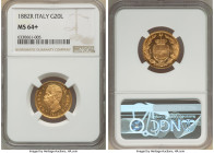 Umberto I gold 20 Lire 1882-R MS64+ NGC, Rome mint, KM21, Fr-21. A splendid specimen with full mint brilliance and first class appearance. 

HID098012...