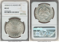 Republic 8 Reales 1894 Ho-FG MS62 NGC, Hermosillo mint, KM377.9, DP-Ho41. All-encompassing mint bloom with light peach toning. 

HID09801242017

© 202...