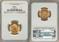 Republic gold Libra 1917 MS62 NGC, Lima mint, KM207, Fr-73. 

HID09801242017

© 2022 Heritage Auctions | All Rights Reserved