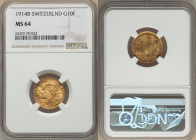 Confederation gold 10 Francs 1914-B MS64 NGC, Bern mint, KM36, Fr-504. A beaming jewel with mirrorlike fields. 

HID09801242017

© 2022 Heritage Aucti...