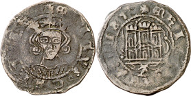 Enrique IV (1454-1474). Ávila. Cuartillo. (Imperatrix E4:14.24, mismo ejemplar) (AB. 737 var). Acuñación floja. Bonito retrato. 3,38 g. MBC.