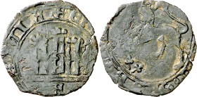 Enrique IV (1454-1474). Ávila. Maravedí recortado para circular como medio. (Recorte del tipo Imperatrix E4:20.11, mismo ejemplar) (AB. 790 var). 1,12...