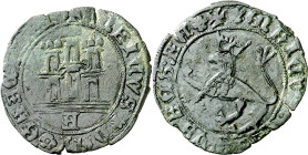 Enrique IV (1454-1474). Ávila. Maravedí. (Imperatrix E4:20.3, mismo ejemplar) (AB. 790 var). Rara. 2,01 g. MBC.