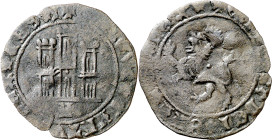 Enrique IV (1454-1474). Ávila. Maravedí. (Imperatrix E4:20.8, mismo ejemplar) (AB. 790.6). Leyendas parcialmente visibles. Rara. 1,30 g. BC+.