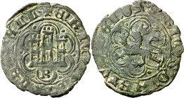 Enrique IV (1454-1474). Burgos. Blanca. (Imperatrix E4:21.4, mismo ejemplar) (AB. 816). 1,51 g. MBC-.