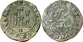 Enrique IV (1454-1474). Burgos. Maravedí. (Imperatrix E4:20.20) (AB. 791 var). Pátina verde. Muy atractiva. Escasa así. 3,39 g. MBC+.