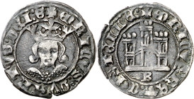 Enrique IV (1454-1474). Burgos. Medio cuartillo. (Imperatrix E4:15.13) (AB. 773). Buen ejemplar. Escasa así. 1,90 g. MBC+.