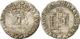 Enrique IV (1454-1474). Burgos. Medio cuartillo. (Imperatrix E4:15.9) (AB. 773). 1,46 g. MBC.