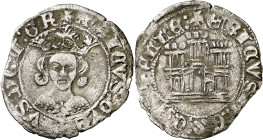 Enrique IV (1454-1474). Sin marca de ceca (Burgos). Medio cuartillo. (Imperatrix E4:15.16, mismo ejemplar) (AB. falta). Vellón rico. Atractiva. Única ...