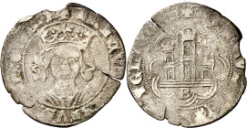 Enrique IV (1454-1474). Burgos. Cuartillo. (Imperatrix E4:14.32) (AB. 739). Leyendas parcialmente visibles. Vellón rico. 3,42 g. MBC-.
