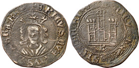 Enrique IV (1454-1474). Burgos. Cuartillo. (Imperatrix E4:14.29, mismo ejemplar) (AB. 739). Atractiva. 5,45 g. MBC/MBC+.
