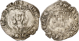 Enrique IV (1454-1474). Burgos. Cuartillo. (Imperatrix E4:14.32, mismo ejemplar) (AB. 739). Vellón muy rico. Cospel algo irregular. 3,07 g. MBC+.