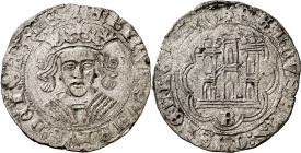 Enrique IV (1454-1474). Burgos. Cuartillo. (Imperatrix E4:14.31, mismo ejemplar) (AB. 739). Vellón muy rico. Bella. Muy rara así. 3,71 g. EBC-.