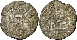 Enrique IV (1454-1474). Burgos. Cuartillo. (Imperatrix E4:14.45 (50), mismo ejemplar) (AB. 739.2). Rara. 3,59 g. MBC.