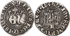Enrique IV (1454-1474). Burgos. Medio real. (Imperatrix E4:10.4, mismo ejemplar) (AB. 696). Orlas lobulares en anverso y reverso. Muy escasa. 1,66 g. ...