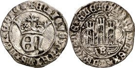 Enrique IV (1454-1474). Burgos. Medio real. (Imperatrix E4:10.13, mismo ejemplar) (AB. falta) (Bautista 921, mismo ejemplar). Orla circular en anverso...