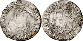 Enrique IV (1454-1474). Burgos. Real de busto. (Imperatrix E4:9.4) (AB. 688.2 var). Algo alabeada. Escasa. 3,33 g. MBC-.