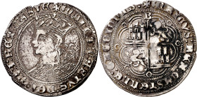 Enrique IV (1454-1474). Burgos. Real de busto. (Imperatrix E4:9.10) (AB. 688.2). Mancha en reverso. 3,30 g. MBC+/MBC.