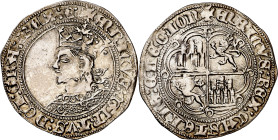 Enrique IV (1454-1474). Burgos. Real de busto. (Imperatrix E4:9.11 (50), mismo ejemplar) (AB. 688.2). Limpiada. Atractiva. 3,36 g. MBC+.