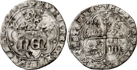 Enrique IV (1454-1474). Burgos. Real de anagrama. (Imperatrix E4:28.2) (AB. 708.2). Grieta. Limpiada. 2,57 g. MBC-.