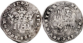 Enrique IV (1454-1474). Burgos. Real de anagrama. (Imperatrix E4:28.2) (AB. 708.2). Ex Colección Berceo, Áureo 15/12/1998, nº 674. Ex Áureo & Calicó 2...