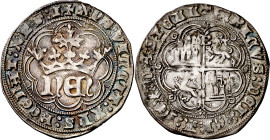 Enrique IV (1454-1474). Burgos. Real de anagrama. (Imperatrix E4:28.4) (AB. 708.2). La X del primer XPS rectificada sobre EN. Atractiva pátina. Ex Áur...
