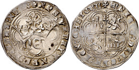 Enrique IV (1454-1474). Burgos. Real de anagrama. (Imperatrix E4:28.5) (AB. 708.2). Atractiva. 3,34 g. MBC+/MBC.