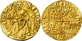Enrique IV (1454-1474). Burgos. Medio enrique "de la silla baja". (Imperatrix E4:4.1, mismo ejemplar) (M.R. 20.29, mismo ejemplar) (AB. 647) (Bautista...