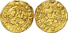 Enrique IV (1454-1474). Burgos. Medio castellano. (Imperatrix E4:27.3, mismo ejemplar) (M.R. 23.3 var) (AB. 675 var) (Bautista 875, mismo ejemplar). L...