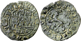 Enrique IV (1454-1474). Medina de Rioseco. Maravedí. (Imperatrix E4:20.70, mismo ejemplar) (AB. 801 var). Muy rara. 1,59 g. MBC-.