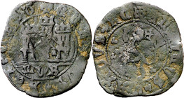 Enrique IV (1454-1474). Murcia. Maravedí. (Imperatrix E4:20.73, mismo ejemplar) (AB. 802 var). Muy rara. 1,58 g. MBC-.