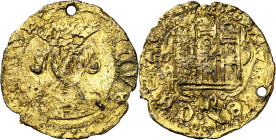 Enrique IV (1454-1474). Marca de ceca . Cuartillo. (Imperatrix E4:14.142 (50), mismo ejemplar) (AB. falta). Leyendas parcialmente visibles. Perforació...