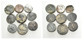 9 GREEK SILVER/BRONZE COIN LOT
See picture. No return.

299