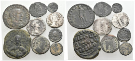 9 ROMAN/BYZANTINE SILVER/BRONZE COIN LOT
See picture. No return.

167