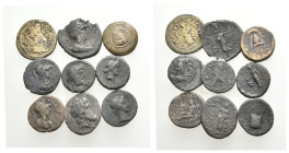 9 GREEK/ROMAN BRONZE COIN LOT
See picture. No return.

300