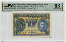 Hong Kong 1 Dollar 1940 - 1941 (ND) PMG 63
P# 316, N# 211643; # G/1 074547