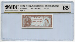 Hong Kong 1 Cent 1971 - 1981 (ND) MDC 65GPQ
P# 325b, N# 202116