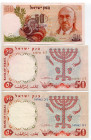 Israel 3 x 50 Lirot 1960 - 1968 JE 5720 - 5728 (ND)
P# 33c, 33e, 36a, N# 203880, N# 203889; 50 Lirot 1968 with Hole; VF-UNC