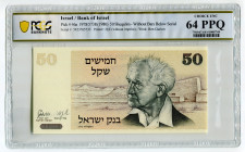 Israel 50 Sheqalim 1978 JE 5738 PCGS 63PPQ
P# 46a, N# 204358; # 5423765733; UNC