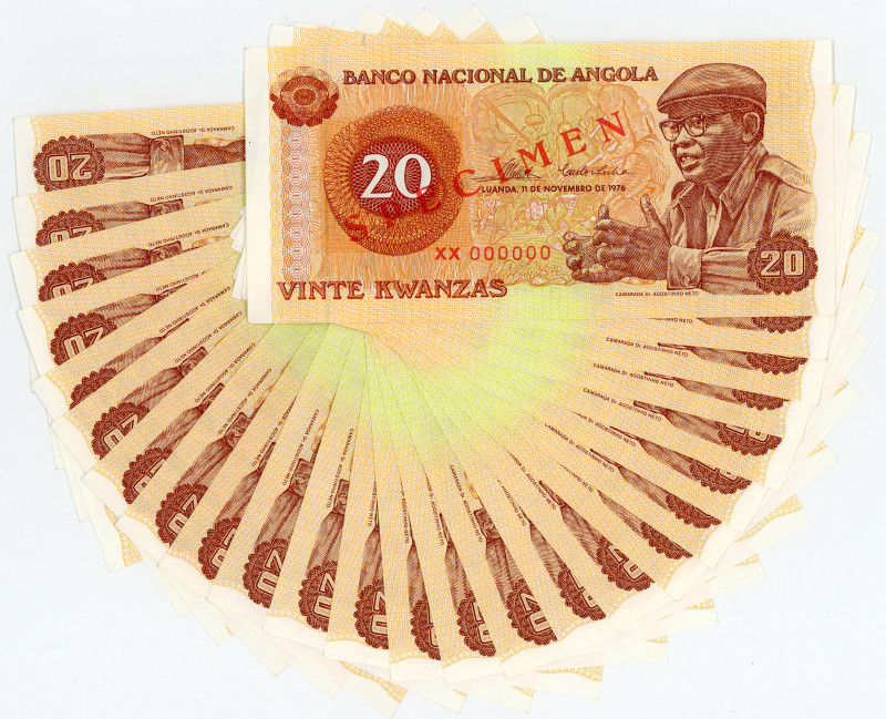 Angola 25 x 20 Kwanzas 1976 Specimen
P# 109s, N# 207991; # XX000000; Without da...