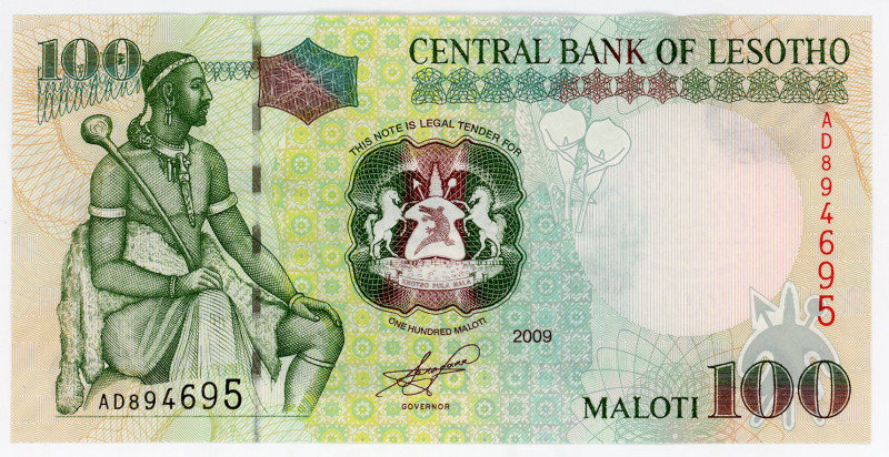 Lesotho 100 Maloti 2009
P# 19e, N# 219298; # AD 894695; UNC