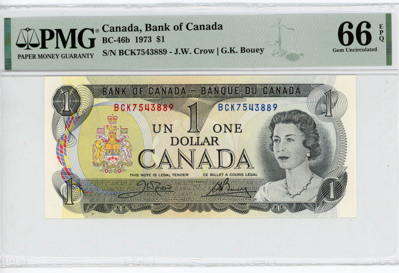 Canada 1 Dollar 1973 PMG 66 EPQ
P# 85a, N# 201904; # BCK7543889