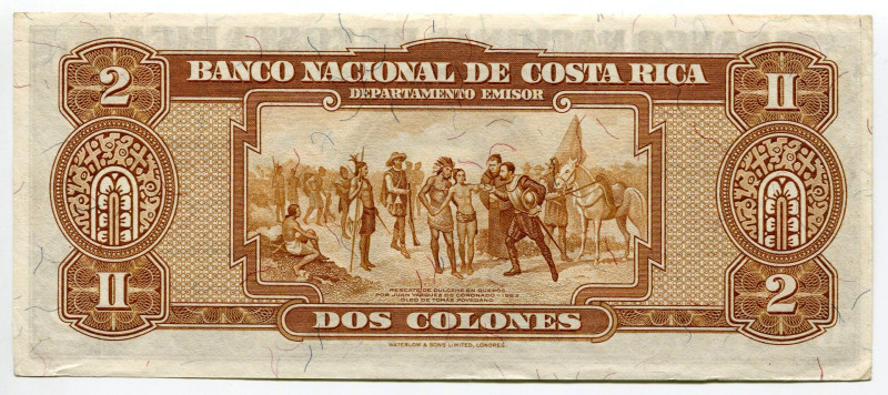 Costa Rica 2 Colones 1945
P# 201d, N# 259055; # E 1916846; XF-AUNC