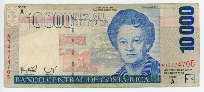 Costa Rica 10000 Colones 1997
P# 267a, N# 224552; #A14674705; VF