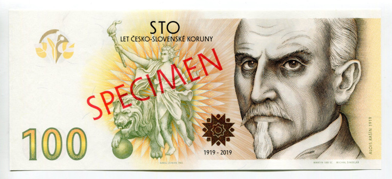 Czech Republic 100 Korun 2019 (2020) Speicmen "100th Anniversary of the Czechosl...