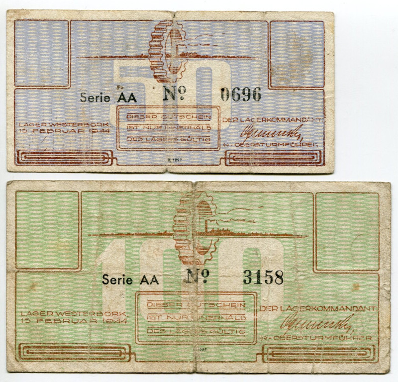 Netherlands Westerbork 50 & 100 Cent 1944 (ND) Lagergeld
Campbell 4173b & 4174a...